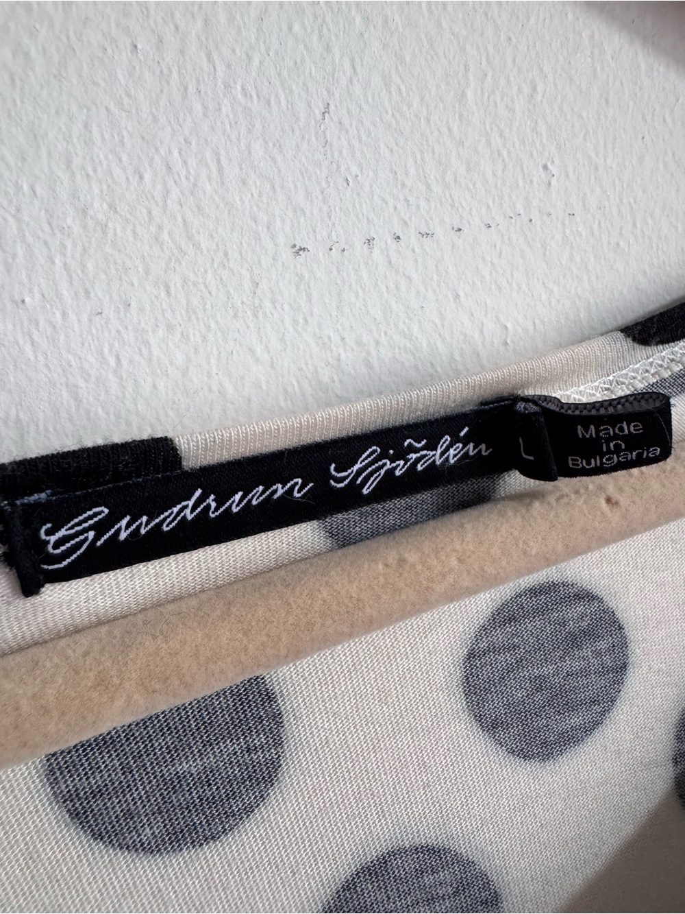 Gudrun Sjoden Polka Dot Cotton Modal Top L - Picture 3 of 6